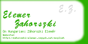 elemer zahorszki business card